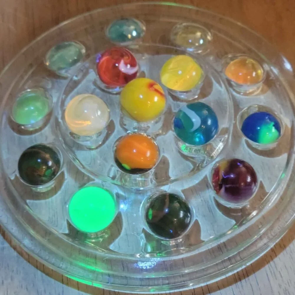 Vintage Collection Of Glass Marbles (display of flower frog -not included)